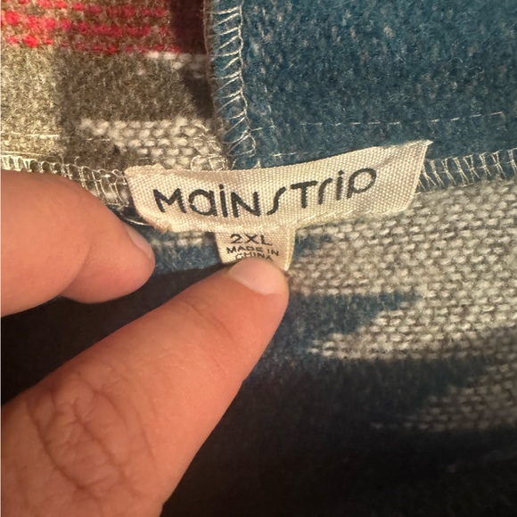 Main Strip Heavy Weight Aztec Print Quarter Zip Hoodie Plus Size 2XL Like New - Picture 3 of 4